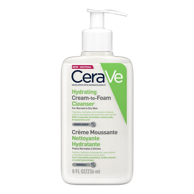 CERAVE - Hydrating Cream-To-Foam Make Up Remover Cleanser - WASH OFF MAKE-UP REMOVER - LUXURIUM