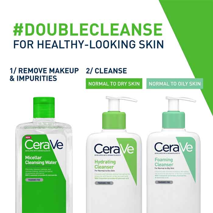 CERAVE - Micellar Cleansing Water - WIPE OFF MAKE-UP REMOVER - LUXURIUM