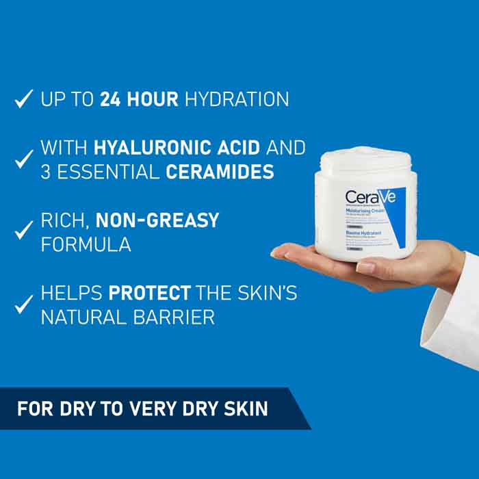 CERAVE - Moisturising Cream Jar - DRY & ECZEMA PRONE SKIN - LUXURIUM