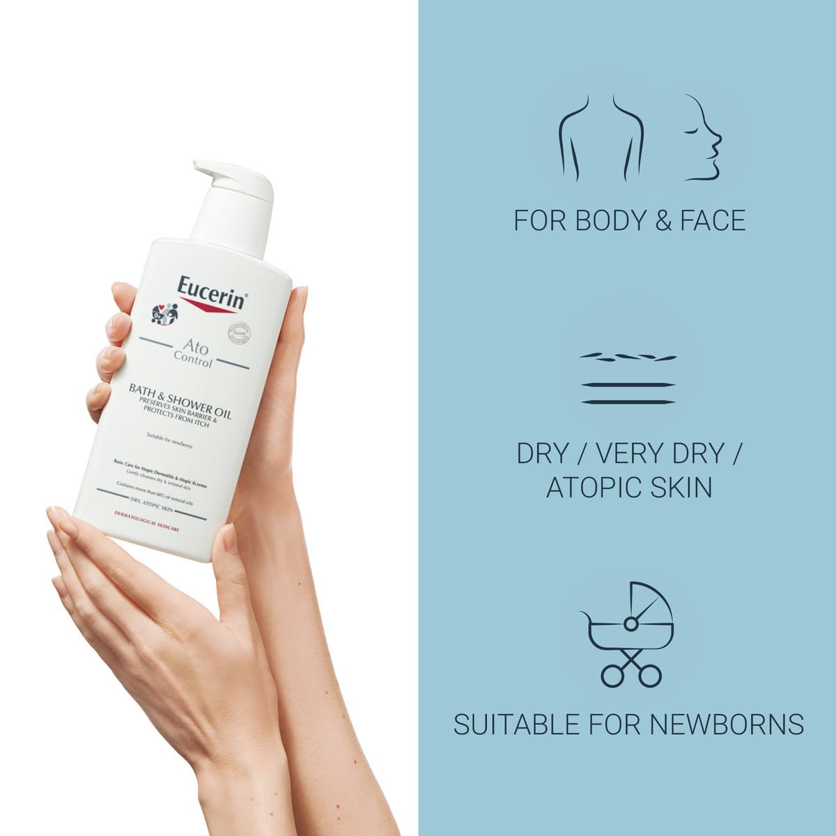 Eucerin - Eucerin AtoControl Bath & Shower Oil 400ml - Skincare - LUXURIUM