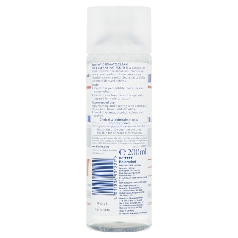 Eucerin - Eucerin DermatocCLEAN 3in1 Micellar water 200ml - Skincare - LUXURIUM