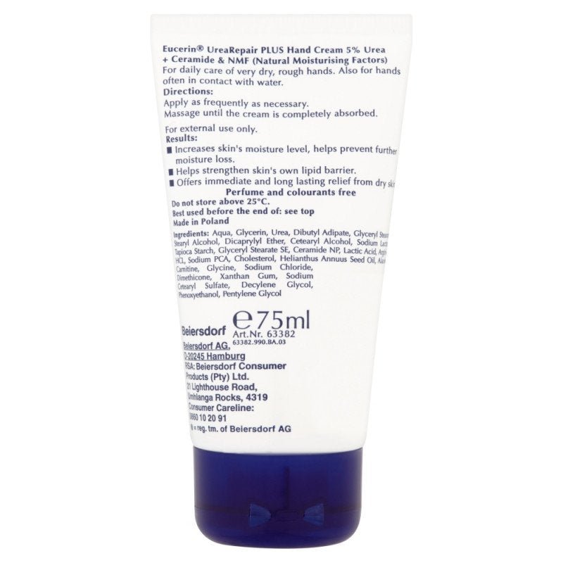 Eucerin - Eucerin UreaRepair Plus 5% Urea Hand Cream 75ml - Skincare - LUXURIUM