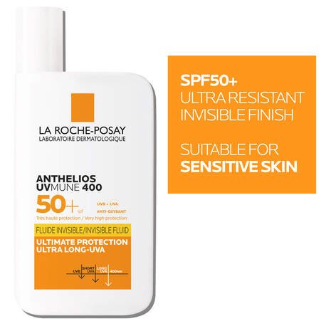 LA ROCHE-POSAY - Anthelios Uvmune 400 Invisible Fluid Spf50+ Sun Cream For Sensitive Skin - SUNCARE - LUXURIUM