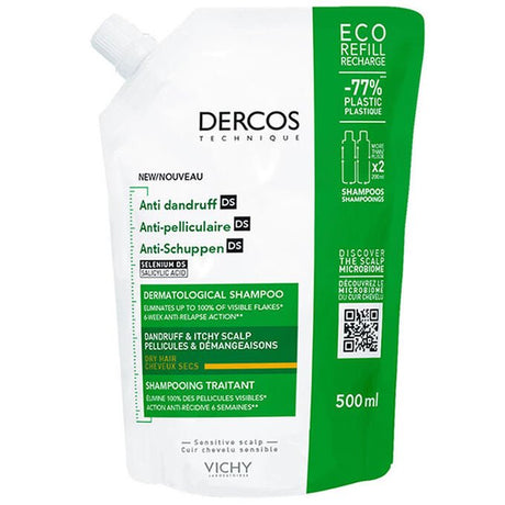 VICHY - Dercos Antidandruff Shampoo Dry Hair Refill - HAIRCARE - LUXURIUM